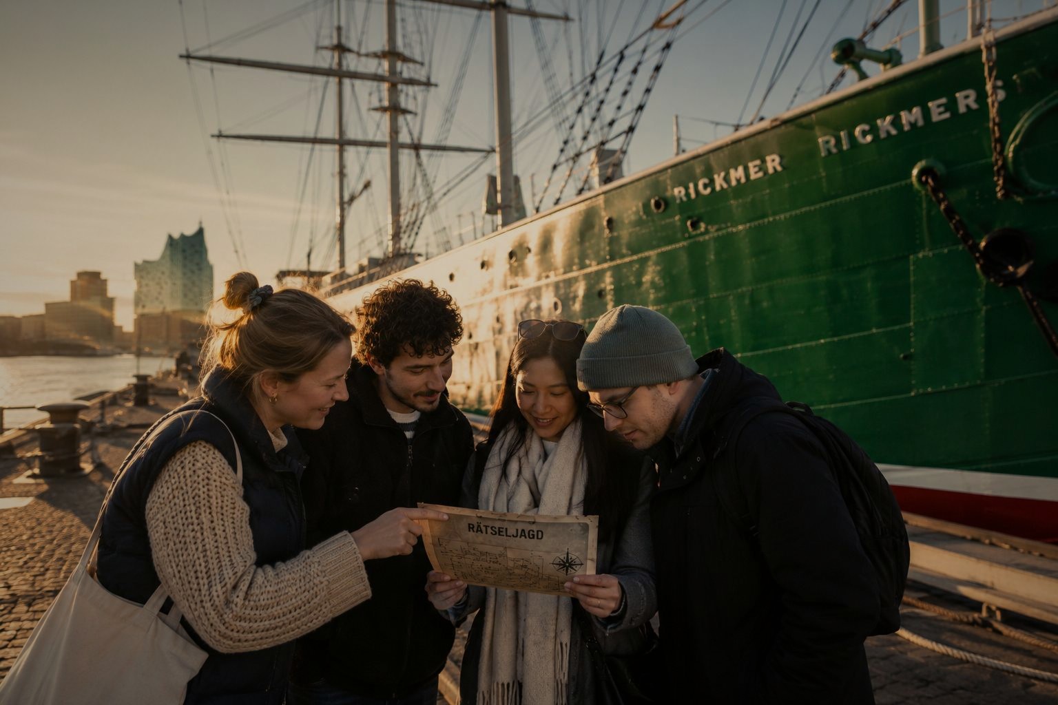 Rätseljagd „Die letzte Prüfung der Matrosen“ an Bord der RICKMER RICKMERS