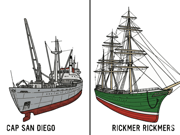 Illustration der CAP SAN DIEGO und RICKMER RICKMERS