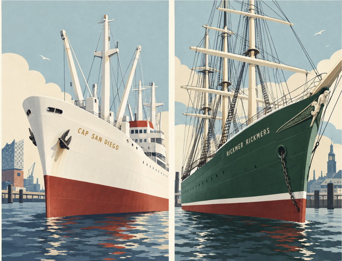 Illustration of the CAP SAN DIEGO and RICKMER RICKMERS